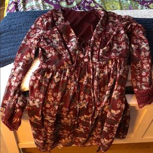 Red dress with flowers